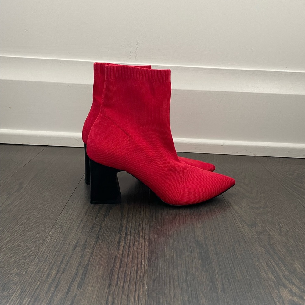Red Zara Sock boots